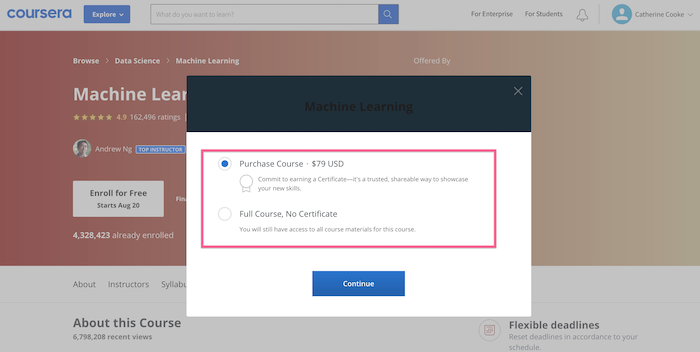 Coursera Purchase Course