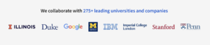 Coursera collaborates with universities and companies