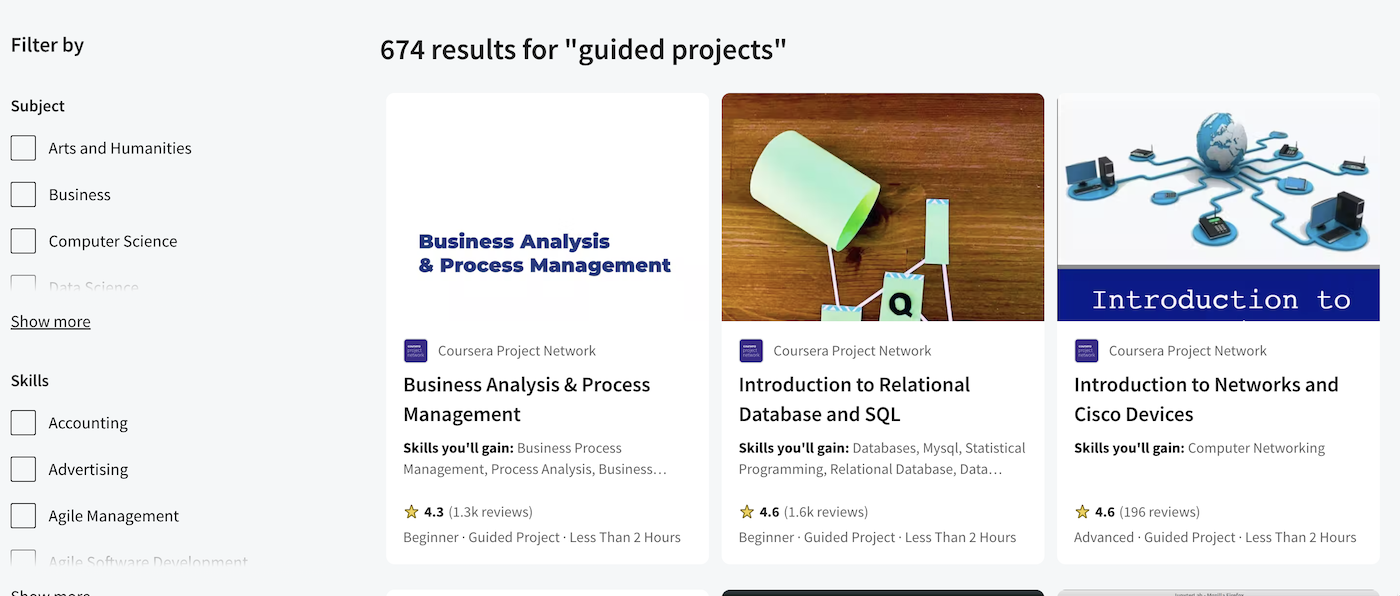 Coursera Guided Projects