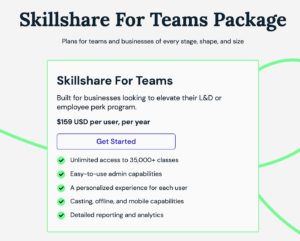 Skillshare for teams package