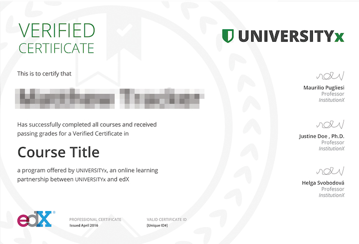 edX Verified Certificate