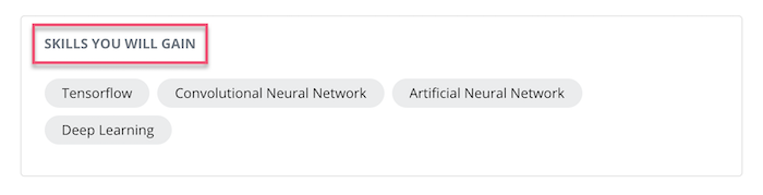 Coursera skills you will gain