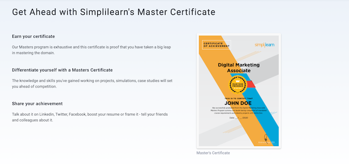 Simplilearn accredited certificate