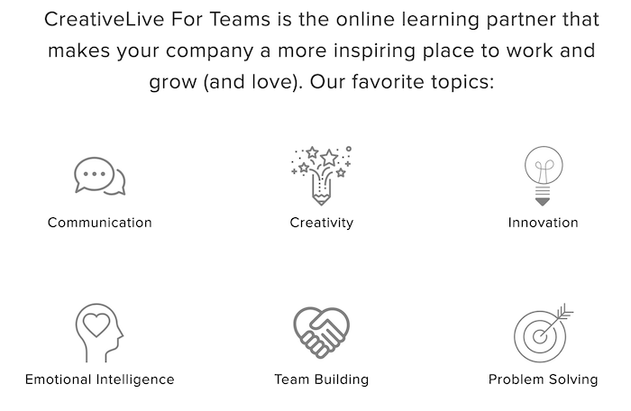 CreativeLive for Teams Topics