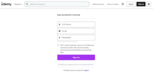 Udemy Sign Up
