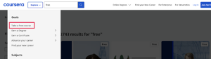Coursera Take a free course
