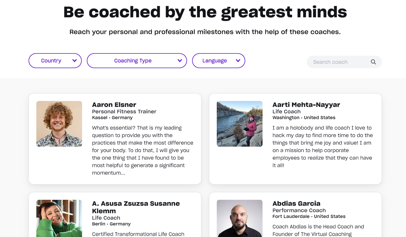 Mindvalley Find a coach