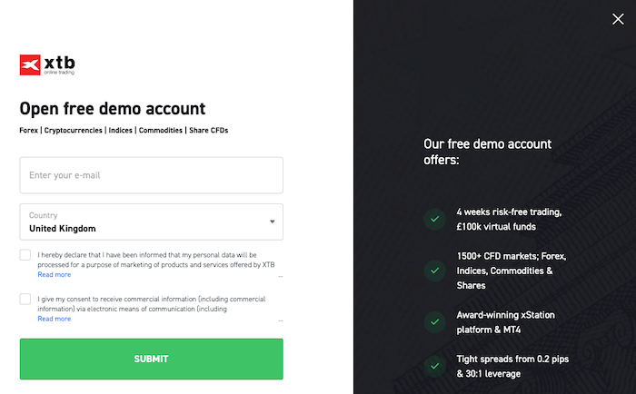 Open an xtb account