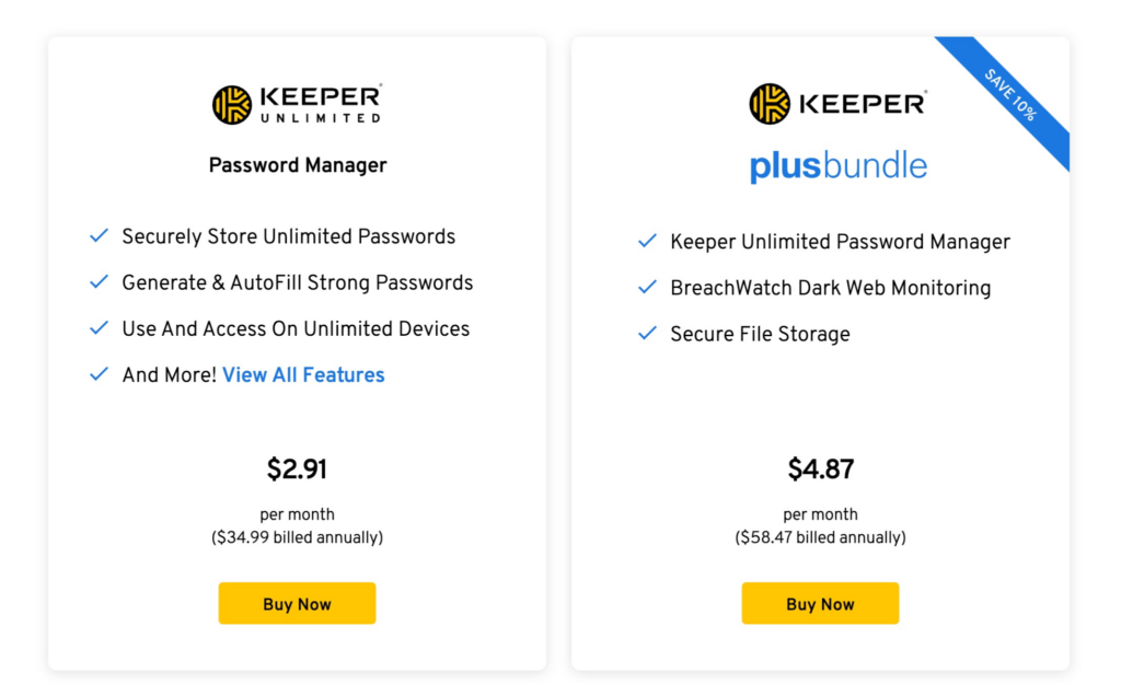 Keeper security Features
